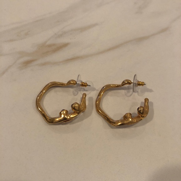 Kara Ross Hoop Earrings Amethyst gems - Picture 5 of 8